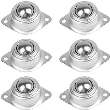 MOROBOR 6 Stück Rollenkugellager aus Karbonstahl, runde Kugelübertragungseinheit universell drehbare Kugelrollen für Förderband, Rollenständer, Getriebe