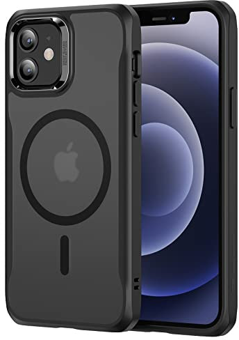 ESR für iPhone 12 Hülle/iPhone 12 Pro Hülle, Kompatibel mit MagSafe, Classic Hybrid Magnet Handyhülle iPhone 12/12 Pro Case Militärnorm Sturzschutz Kratzfeste Rückseite, Mattschwarz