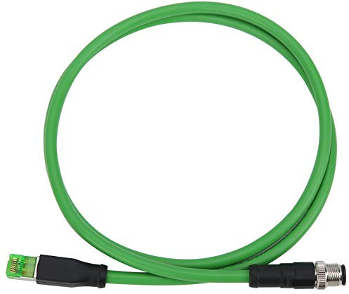 Jenngaoo Ethernet Kabel, M12 auf RJ45 Patchkabel 4 Pin Netzwerkkabel für Industrial Ethernet Anwendungen Geschirmtes Kabel IP67 Wasserdicht (1m/3,28ft)