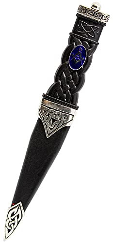 I LUV LTD Freimaurer Sgian Dubh Keltischer Knüpfgriff Harz und Poliertes Silber-Finish