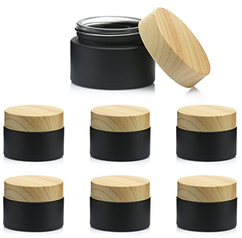 Beaute Galleria Kosmetikgläser mit Kunststoffdeckeln und Dichtscheiben, klein, leere Make-up-Behälter, für DIY-Lippenbalsam, Gesichtscreme, Bodylotion in Reisegröße, 30 ml, 6 Stück