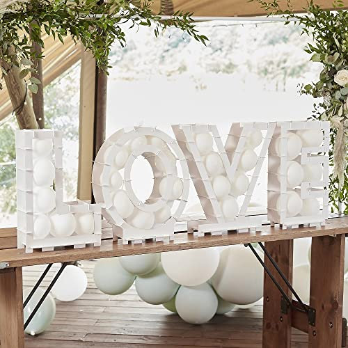 DIY Set XXL Luftballon-Kästen Buchstaben-Boxen Schriftzug LOVE Luft-Ballon-Girlande Hochzeits-Ballons Zubehör Hochzeits-Foto Accessoires Foto-Box Hochzeits-Deko Liebe Dekoration Valentinstag aus Pappe