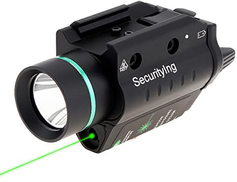 SecurityIng GF02 300 Lumen 2 in 1 Tactical Mini Flashlight 3 Modes Light Fit for Pistol Handgun Shotgun with 20MM Width Picatinny Rail