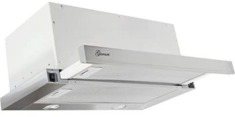 GURARI Flachschirmhaube GCH B 135 IS + Schlauch, Dunstabzugshaube Flachschirmhaube 60cm Einbau 1000m³/h Edelstahl