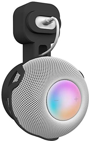 honecumi Wandhalterung für HomePod Mini | HomePod Mini Halterung Wand Ständer Halter, Kabelmanagement Platzsparend Steckdosen Wandhalterung für Homepod Mini Sprachassistent- Elegantes Schwarz