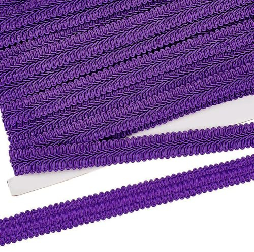 FINGERINSPIRE 10m 16mm Lila Borte Borte Polyester Geflochtene Borte Centipede Dekorative Gimp Borte Basic Trim für DIY Handwerk Kostüm Nähen Vorhang Schonbezug Heimdekoration Zubehör