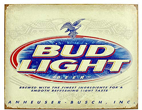 Wallors Wall Decor Funny Plaques Poster Bud Light Tin Sign 8x12 for Patio Beer Man Cave Shop Room Cafe Vintage Signs Metal