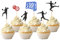 VIKY® 30 Stück Fußball Cupcake Toppers,Fussball Tortendeko Geburtstag,Fussball Deko Geburtstag Tortenaufleger Fussball,Fußball Muffin Deko,Glitzer Deko Torte Cupcake Topper für Kinder Geburtstag Party
