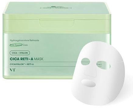 VT COSMETICS CICA Reti-A Mask Sheet 30 Pcs, Retinol Complex for Daily Care 11.83oz (350g)