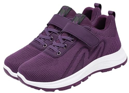 AZMAHT Chaussure pour Pied Gonflé Chaussure Pied Large Femme Chaussons OrthopéDique Pieds Larges Chaussures Pieds Larges Orthopédiques Femmes,Violet,36/230mm