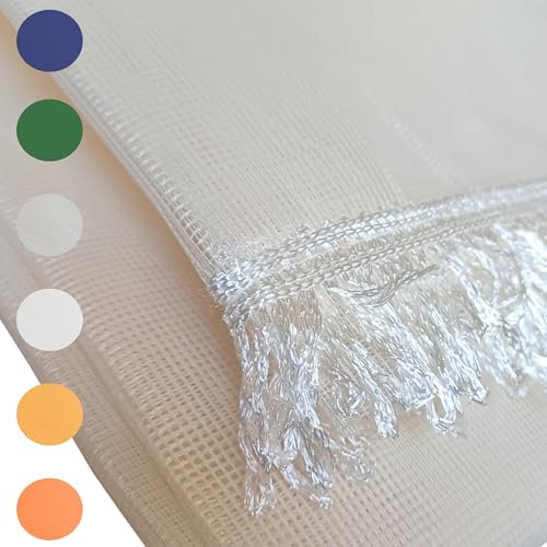 Home Tresor - Tenda Zanzariera per Porta e Finestra con Anelli e Frange Retina da Esterno, 100% Poliestere, cm. 150x250 Tinta Unita (Panna)