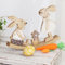 ACAREY Osterdeko Türdekoratione Holz Ostern Deko Türrahmen Dekoration, Lustige Osterhasen Deko, Holz Kaninchen Ostern Tür Eckdeko Oster Hase Figure Für Frühlingsdeko, Rahmen Eckdeko,Tisch Deko (A)