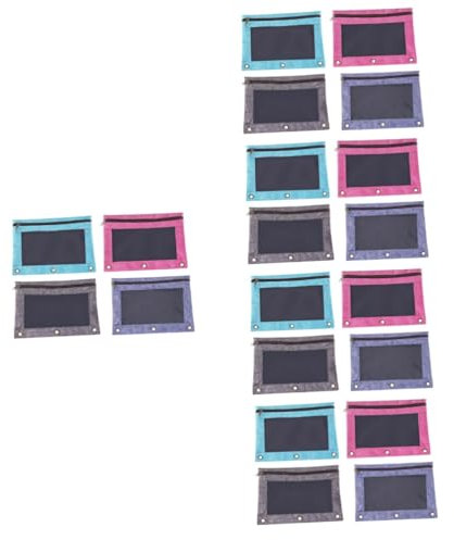 EXCEART 20 Stk Bindetasche mit drei Löchern Stifthalter Ordner mit Reißverschluss für Umschläge Büroklammern Blinder Ordner Mehrzweck-Scheuklappenbeutel Textur Mappe Augenbinde Bindemittel