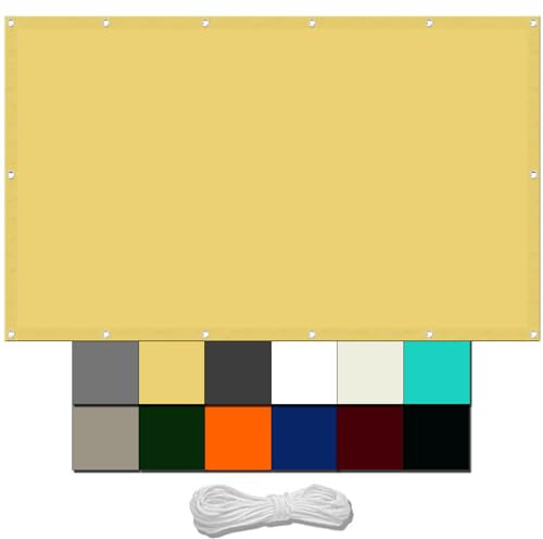 Pergola Canopy Replacement 6.5 x 8 m Waterproof Privacy Screen Garden With Free Rope UV Block Weather-Resistant with Grommets PES Polyester Sunsail for Camping Beach Deck Porch, Cream Color