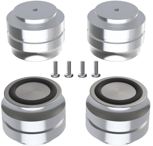 Monosaudio HiFi Lautsprecher-Spikes Alu Gerätefüße, 4 Stück | Absorber Füße 33x22mm Ständer Füße Pads Stoßdämpfer Füße Isolationsfüße Untersetzer für Plattenspieler Subwoofer Verstärker