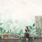 Fototapete Aquarell Blätter Grün Einfach Tapete Wandtapeten Wohnzimmer Schlafzimmer Kinderzimmer Moderne Wandbilder XXL Wand Dekoration