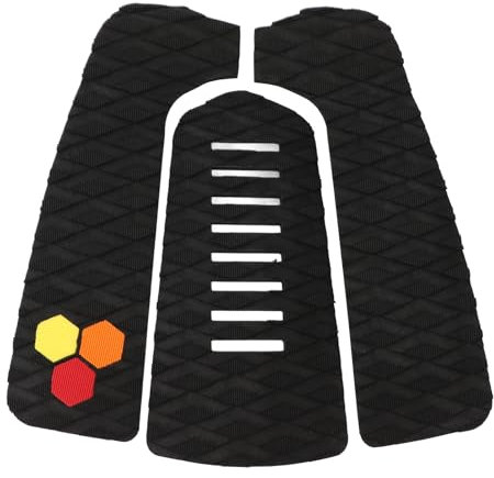 Tomotato 3-teilige Premium Surfboard Traction Pad, Eva Surf Deck Traction Pad Surfboard Grip Pad für Surfboard Longboard Shortboard Funboard Fish Skimboard(Schwarz)