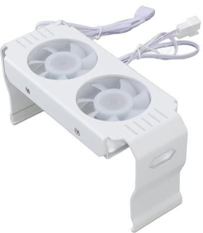 Enfriador de Memoria RAM ARGB, Disipador de Calor RGB DDR con Control de Temperatura PWM, Ventilador Dual para DDR DDR2 DDR3 DDR4 DDR5 DIY PC Gaming (White)