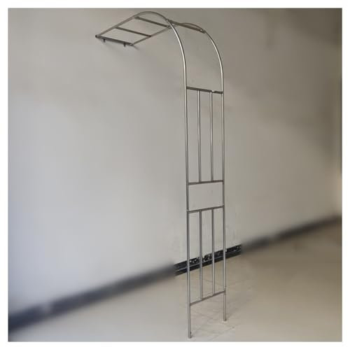 Rosenbogen aus Edelstahl, Rankgitter für Kletterpflanzen, wetterfest, wandmontiert, Gartenpergola-Laube, halbes Design, 280 x 240 cm