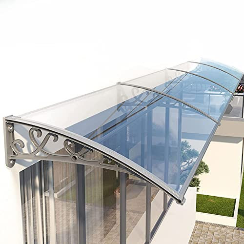 Fenster-/Tür-Markise, Überdachung, Regenschutz, Außendach für Haus, Zelt, Verkleidung vorne über der Veranda, Terrasse, UV-Schutz, Schneeschutz, Sonnenlichtschutz, solide Platte, transparent, mit