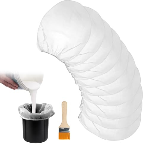 10 pieces 1 Gallon Paint Strainer + Brush,Paint & Liquid Filter Bag White Fine Mesh Bucket Strainer,For Hydroponic Vegetable Growing