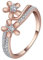 NTALJC Roségoldener Ring, Damen-Ehering-Set, versilberte Blumen mit Zirkonia, Damen-Ringgröße, Valentinstagsgeschenk für Sie, mit Ringbox