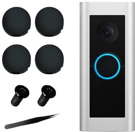 Ring Doorbell Button Replacement,WDKXCN Ring Doorbell Pro Replacement, Ring Doorbell Spare Parts,Ring Doorbell Accessories Come with 4pcs Doorbell Button and 2 Pack Screws (4PCS+Tweezers)