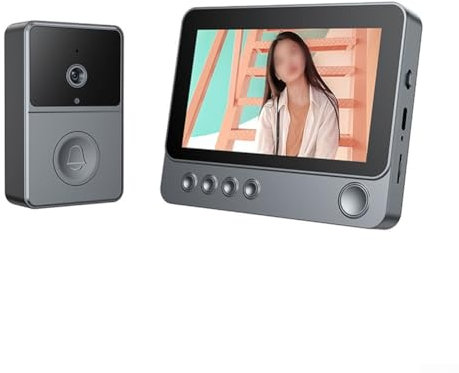 HpLive Wireless Video Doorbell with 4.3 Inch Display, Two-Way Intercom Doorbell Ding Dong Doorbell