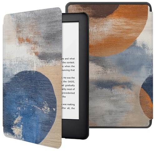 Étui pour Kindle Oasis 9/10E Génération avec Veille/Réveil Automatique Compatible avec Les Modèles Kindle Oasis 2017, 2019 Oasis 9/10E (2017/2019)-Peinture à l'huile géométrique vieillie
