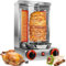 Barbacoa Vertical de Gas para Kebab y Pollo, Giroscópica con Tornillo, Máquina de Kebab, Horno de Barbacoa Vertical con Interruptor de Ajuste de Temperatura para Restaurante, Salón, Cocina,110V