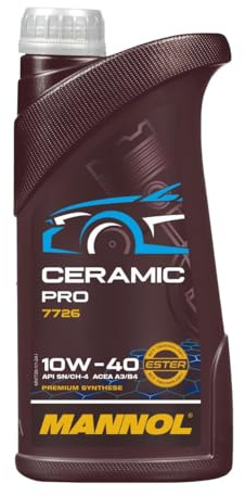 MANNOL 7726 Ceramic Pro 10W-40 Motoröl synthetisch für Diesel & Benzin, 1L | Erfüllt API SN, ACEA A3/B4, VW 505 00 und MB 229.3, schützt Turbolader und Common Rail, auch für leichte Nutzfahrzeuge