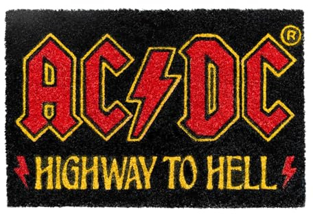 Grupo Erik AC/DC Fußmatte Schmutzfangmatte 40x60 Geschenke Merch | Kokosmatte 40x60 cm - Fussmatte außen und innen Lustig - Fußabtreter Rutschfest Türmatte Fanartikel