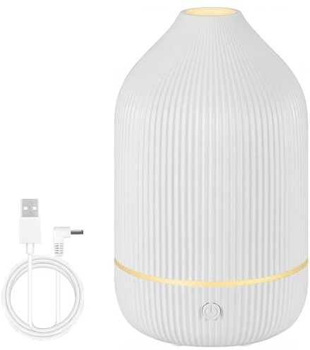 Essential Oil Diffuser - 100ml Electric Aroma Diffuser with 7 Lights & Auto Shut-Off, Ultrasonic Mist Diffusers & Mini Humidifier for Home Office Bedroom Spa, White