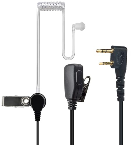 YNIBST Transparenter Schallschlauch Funkgerät Headset mit Mikrofon PTT | Headset für Funkgeräte Kompatibel mit Kenwood Baofeng UV-5R, UV-82, BF-888S