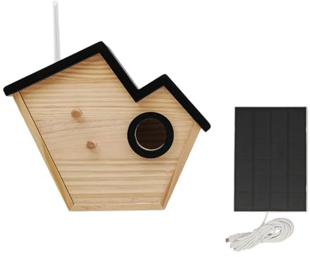 Vogelhaus mit Kamera,Intelligentes Vogelhaus,270° Türöffnung,mit KI-Vogelerkennung Identifiziert,Vollfarb- und Infrarot-Nachtsichtmodi,mit Solarpanel (A3)