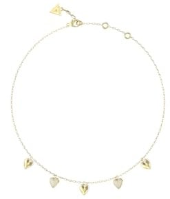 GUESS Halskette By Your Side 16-18 Heart Charms Necklace Yellow Gold goldfarben