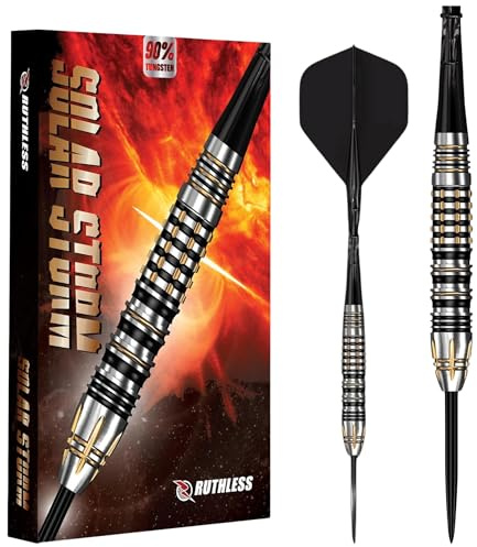 RUTHLESS Solar Storm Dartpfeile mit Stahlspitze, 90 % Wolfram, 23 g