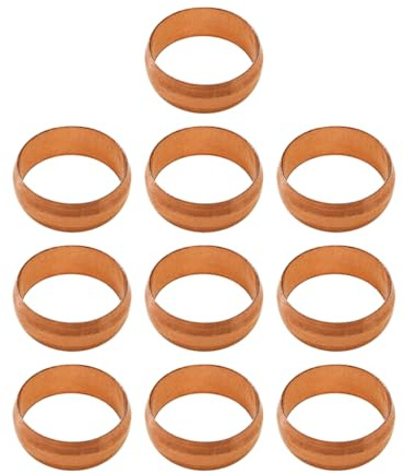 PlumbEZ Confezione da 10 olive in rame a compressione da 10 mm, approvate WRAS, 10 mm, per tubi in rame e raccordi a compressione, anelli di compressione idraulici per riparazioni di giunti di tubi