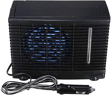 Halearo Aire Acondicionado Portátil para Coche de 24 V, Mini Ventilador Enfriador de Aire Evaporativo con Tanque de Agua Fría para Camión, Hogar, Camping (Negro)