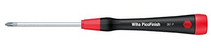 Wiha Feinschraubendreher PicoFinish Phillips (00512) PH00 x 40 mm filigraner Präzisionsschraubendreher, Modellbau, Feinmechanik, mit Drehkappe