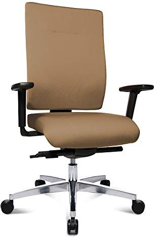 Topstar Sitness 70 komfort Bürostuhl, Schreibtischstuhl, Sitzneige- und Sitztiefenverstellung (inkl. höhenverstellbare Armlehnen) Stoffbezug hellbraun