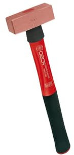 Osca Kupferhammer 1500g mit 3K-Stiel, Rot, 1.5 kg, Aluminium-Stiel, Modern, DIN 5130, Unzerbrechlich, Rutschfest, Vibrationsarm, Gelenkschonend