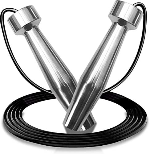 Senshi Japan Skipping Rope With Heavy Alloy Steel Jump Rope Handles & Thick Genuine Leather Rope | For Boxing, HIIT, Fitness, Cardio & Fat Burning | For Men & Women