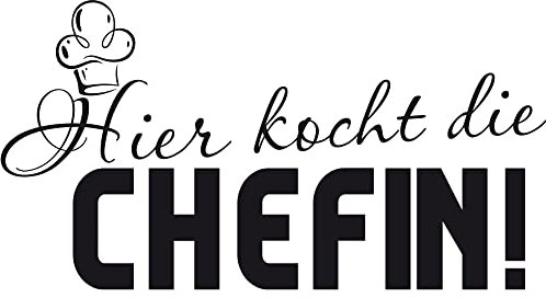 GRAZDesign Wandtattoo Küche Hier kocht die Chefin Spruch | Küchenaufkleber selbstklebend - 56x30cm / 070 schwarz