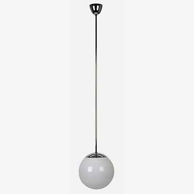 Tecnolumen Pendelleuchte mit Opalkugel aus verchromten Metall und Opalglas hergestellt, Kugeldurchmesser 25 cm, Pendellänge 100 cm, HL99/250 Chr