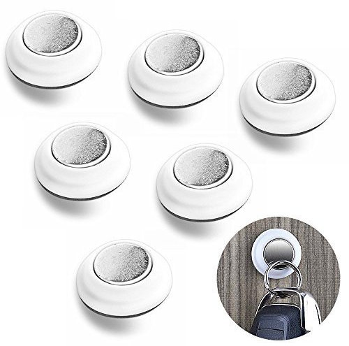 VALINK 6Pcs Key Hooks Sticky Magnetic Key Holder Racks for Keychain Ring Fob & Car Keys - Smart Mini Magnet Key Rack for Light Switch, Fridge, Desk by 3M Adhesive