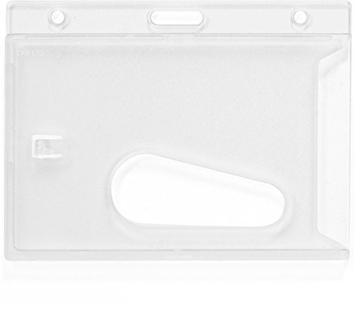 CKB LTD Lot De 20 Claire Horizontal Porte Badge Plastique avec Fente Pour le Pouce pour Porte-Cartes Sécurité D'identité étiquette pour nom, Carte de Bus, Carte D'étudiant, Carte de Visite 86 x 54mm