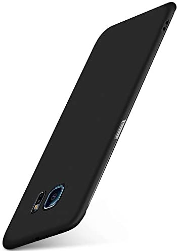 moex Alpha Case für Samsung Galaxy S6 Edge Hülle Ultra Dünn, Schutzhülle mit erhöhtem Kameraschutz, Slim Cover Hardcase Backcover, Dünnste Handyhülle Minimalistisch, Matt Schwarz
