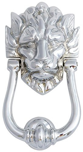 Castelion® Large Chrome Lion's Head Door Knocker | Number 10 Downing Street Lion Knocker | High Quality Home Accessories | Easy to Attach Home Decor | 23cm (9)