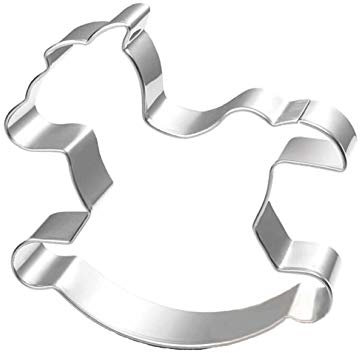 WDYJMALL - Molde de acero inoxidable para galletas de caballo de balanceo para bebé, molde para galletas
